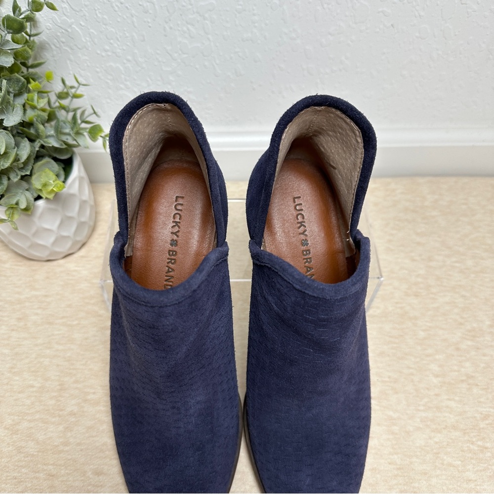 Lucky Brand Women’s Balei Heel Ankle Blue Leather Bootie Size 6.5 - Picture 7 of 14
